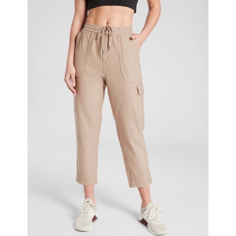 Athleta Farallon Cargo Crop Joggers Mocha Latte